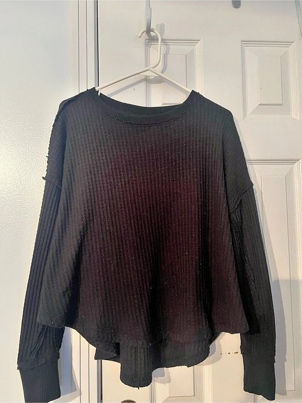 SO Ribbed Crew Neck Sweater in Black Like New